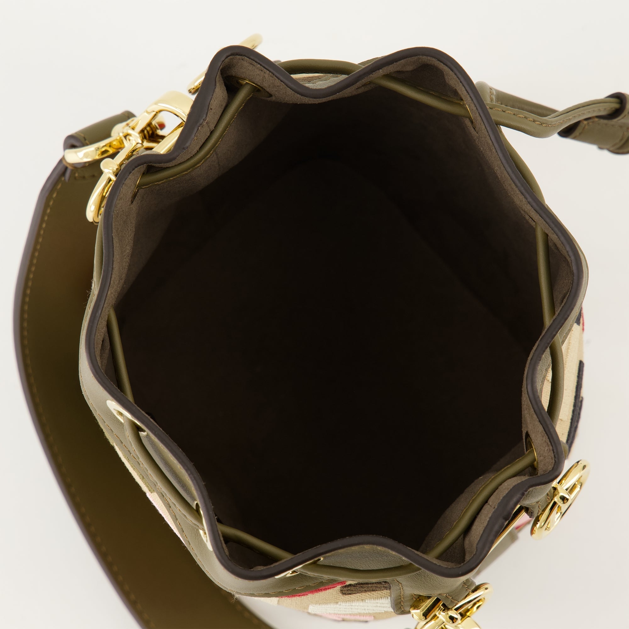 FF canvas bag, embroidered leather bag, Mon Trésor, luxury handbag, multicolor bag