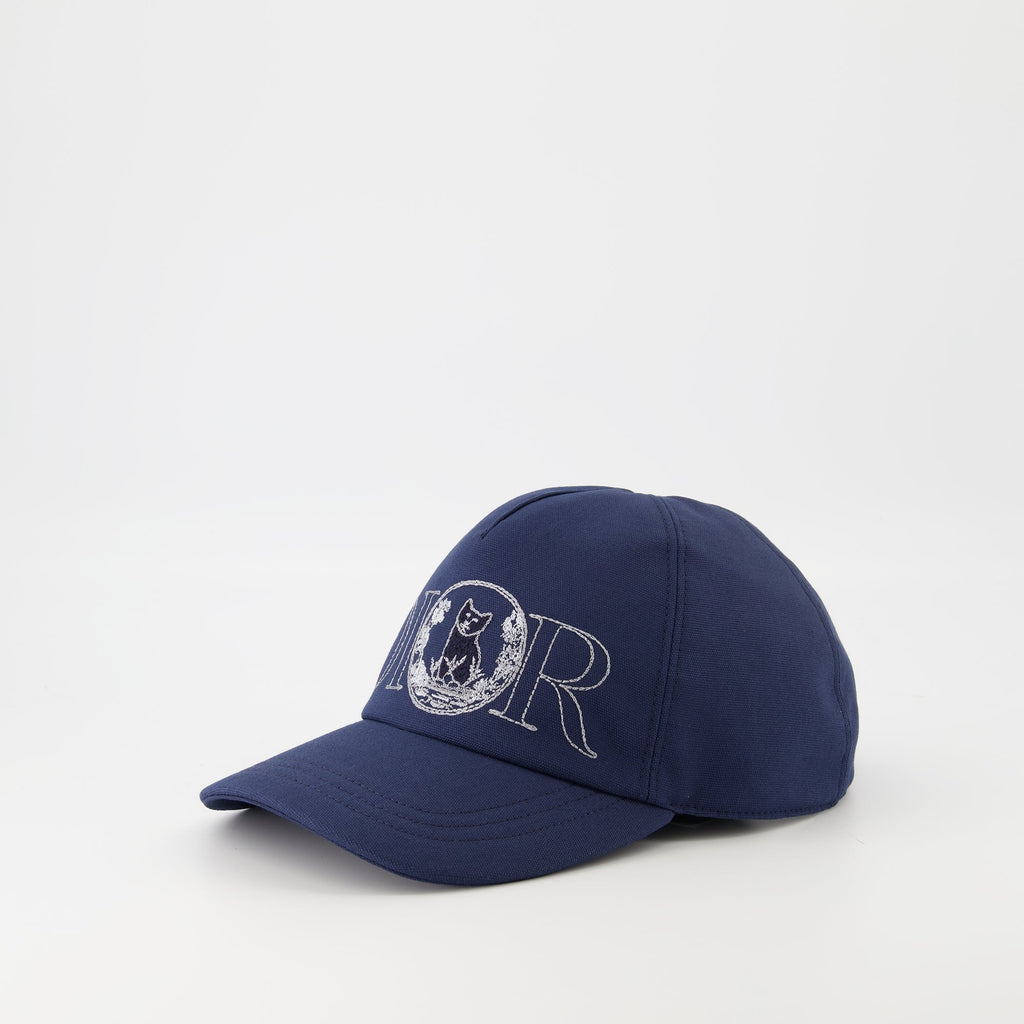 Dior Hylton Nel cap, navy blue cap, embroidered logo cap, cotton cap, Spring-Summer 2025 accessories