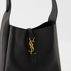 Image of Black Leather Handbag by Saint Laurent for Women - Season Spring-Summer 2025 - Detail View 1