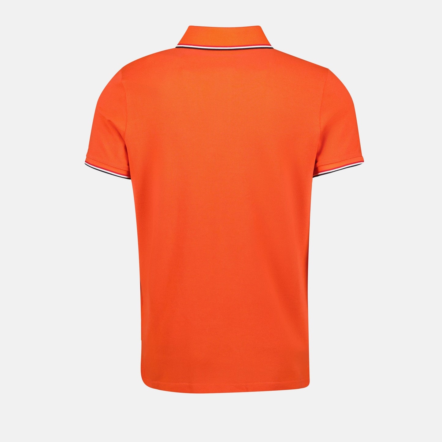 Orange Polo Shirt, Moncler Shirt, Cotton Piqué Polo, Tricolor Trim Polo, Men's Fashion