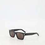 Imagem dos óculos de sol SL 402 pretos da Saint Laurent para unisex - Temporada Primavera-Verão 2025 - Vista traseira