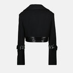 black wool jacket, Patou jacket, Autumn Winter 2025, classic collar jacket, short jacket