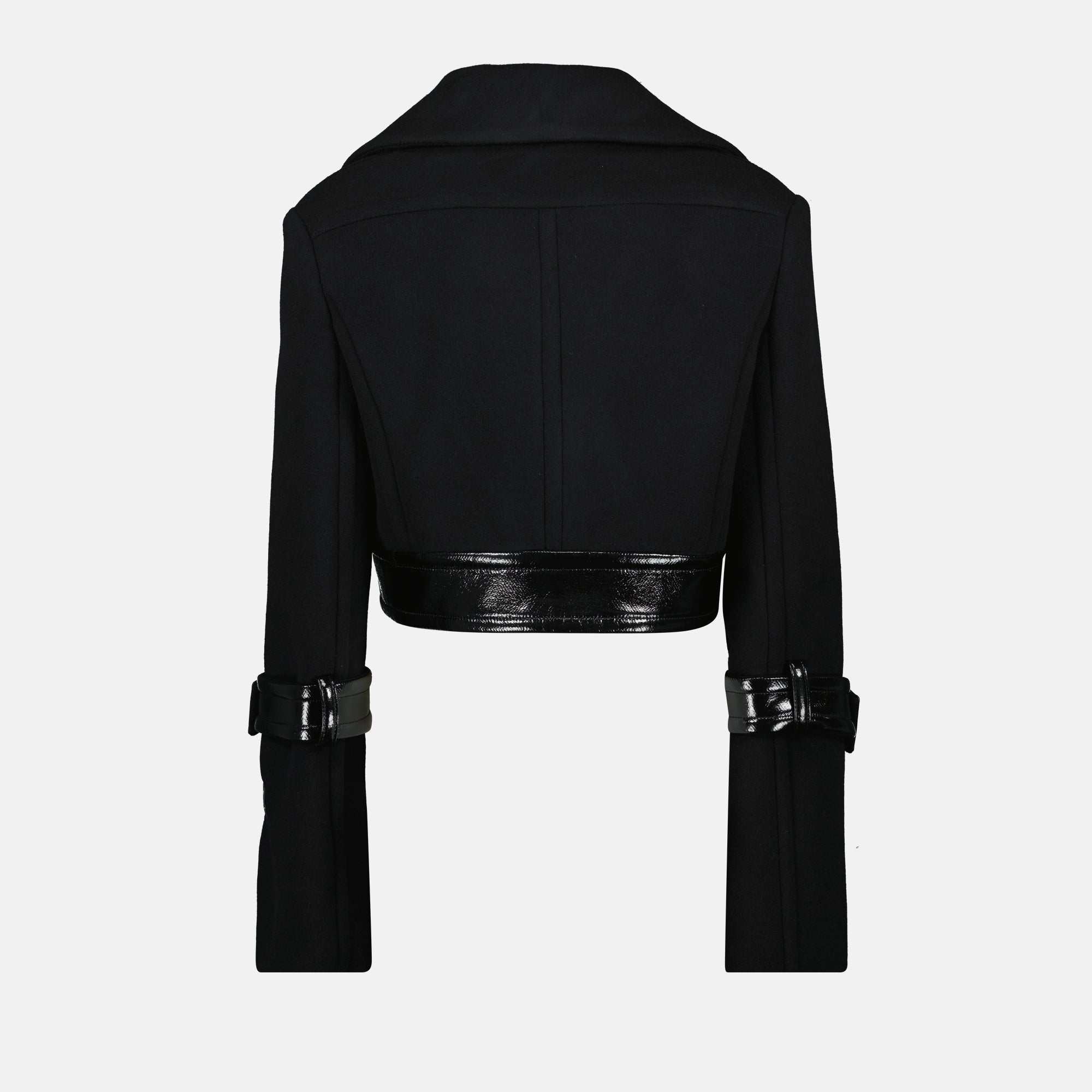 black wool jacket, Patou jacket, Autumn Winter 2025, classic collar jacket, short jacket