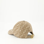 denim cap, Fendi, adjustable strap cap, casual accessory, printed logo