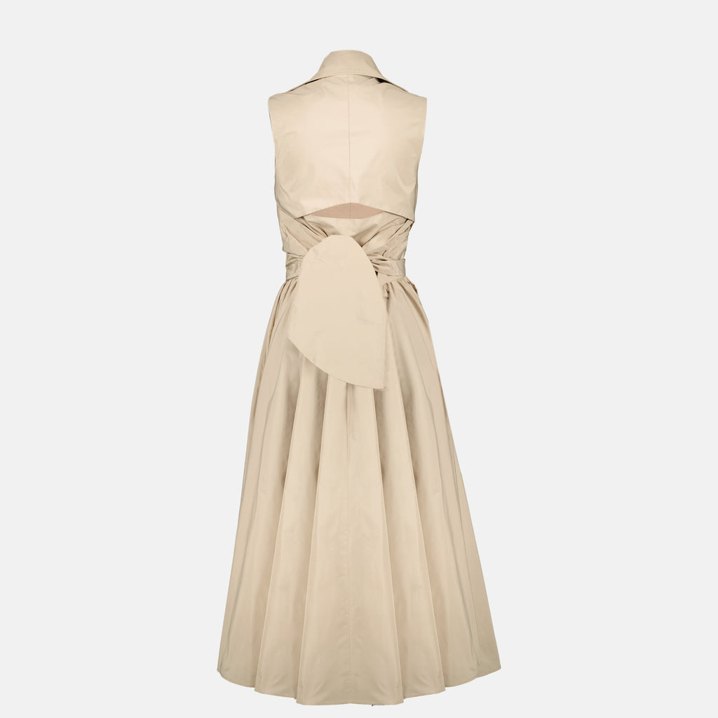 Bilde av en drapert kjole i resirkulert faille av Patou for kvinner - Sesong Vår-Sommer 2026 - Bakvisning