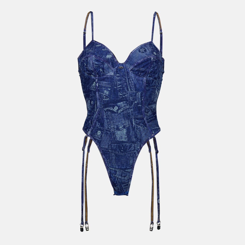 Image du Body Bridget-DNM Jean Bleu par Diesel pour Femmes - Saison Printemps-Été 2026 - Vue de Face