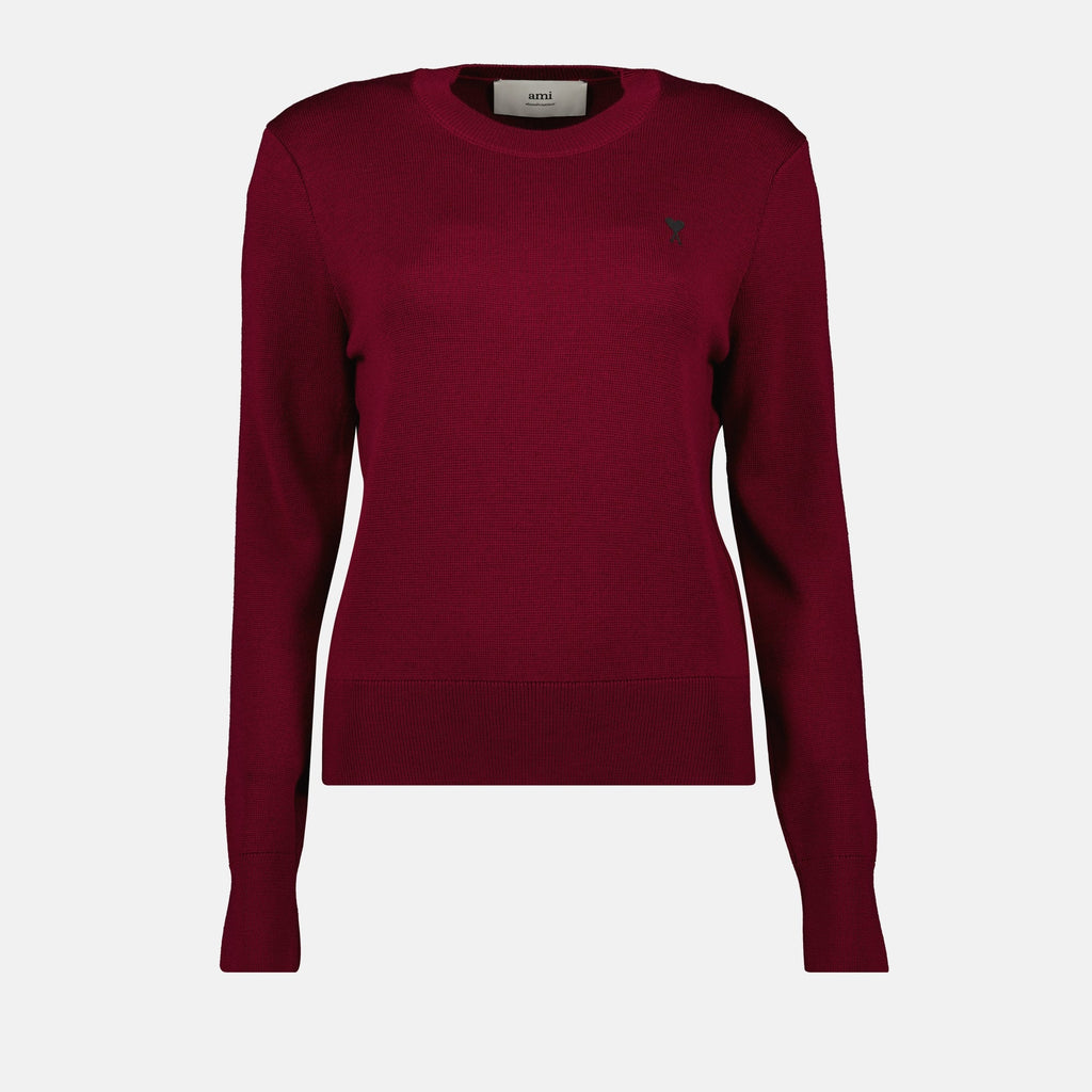 Ami Paris, Bordeaux sweater, wool sweater, Autumn-Winter 2025, long sleeve top