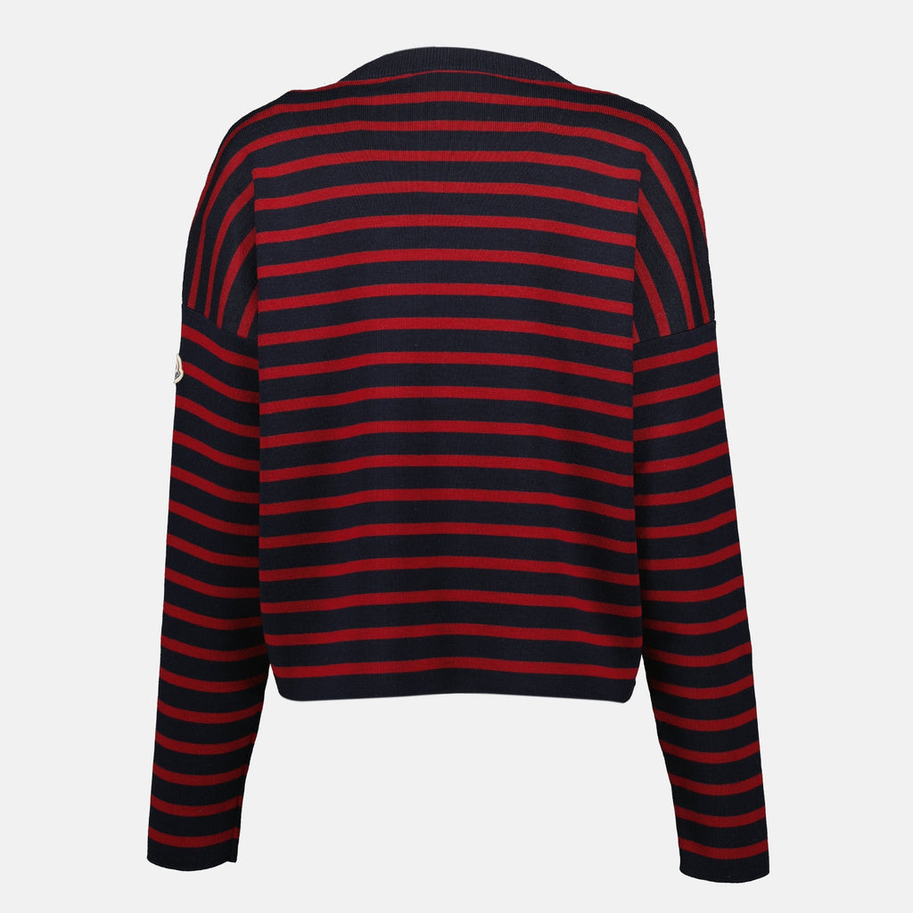 Image of Striped Wool Sweater by Moncler for Women - Season Autumn-Winter 2025 - Back View