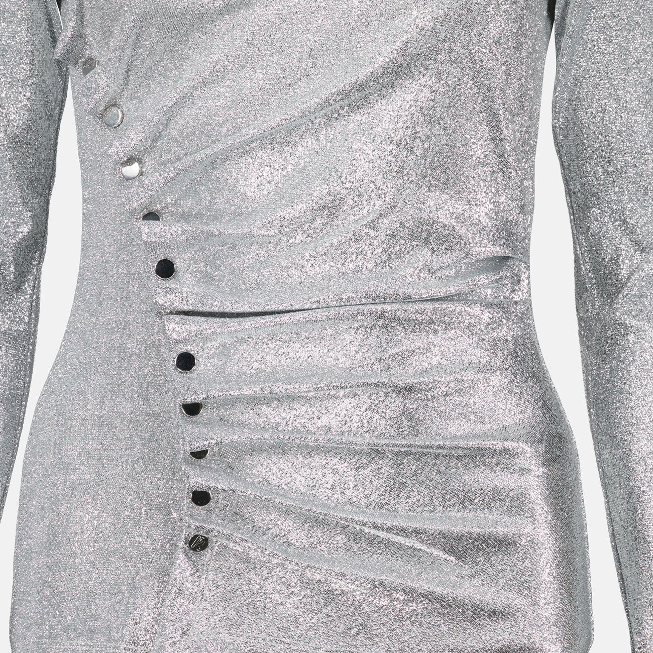 Silver Draped Top in Lurex