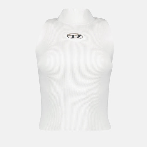 High-neck Sleeveless Ribbed Top