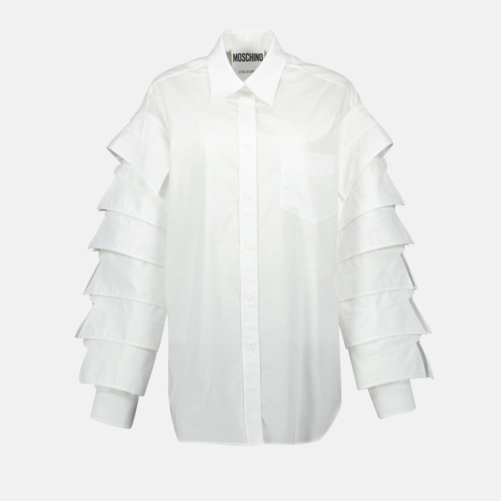 Classic white shirt, Moschino shirt, buttoned cuff shirt, cotton shirt, Spring-Summer collection