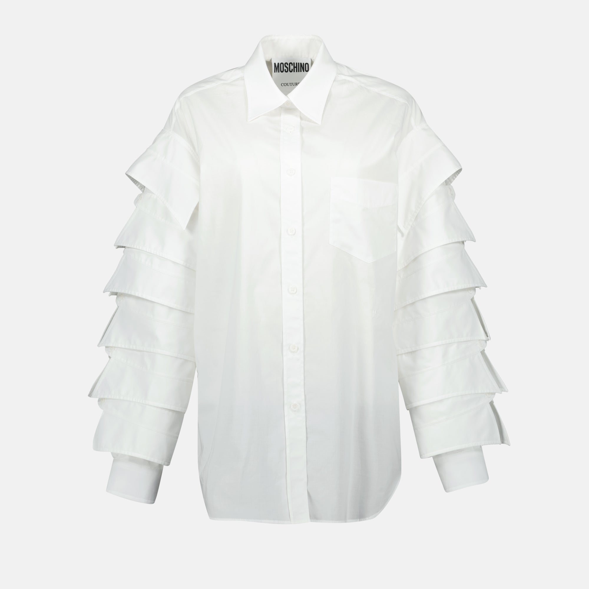 Classic white shirt, Moschino shirt, buttoned cuff shirt, cotton shirt, Spring-Summer collection