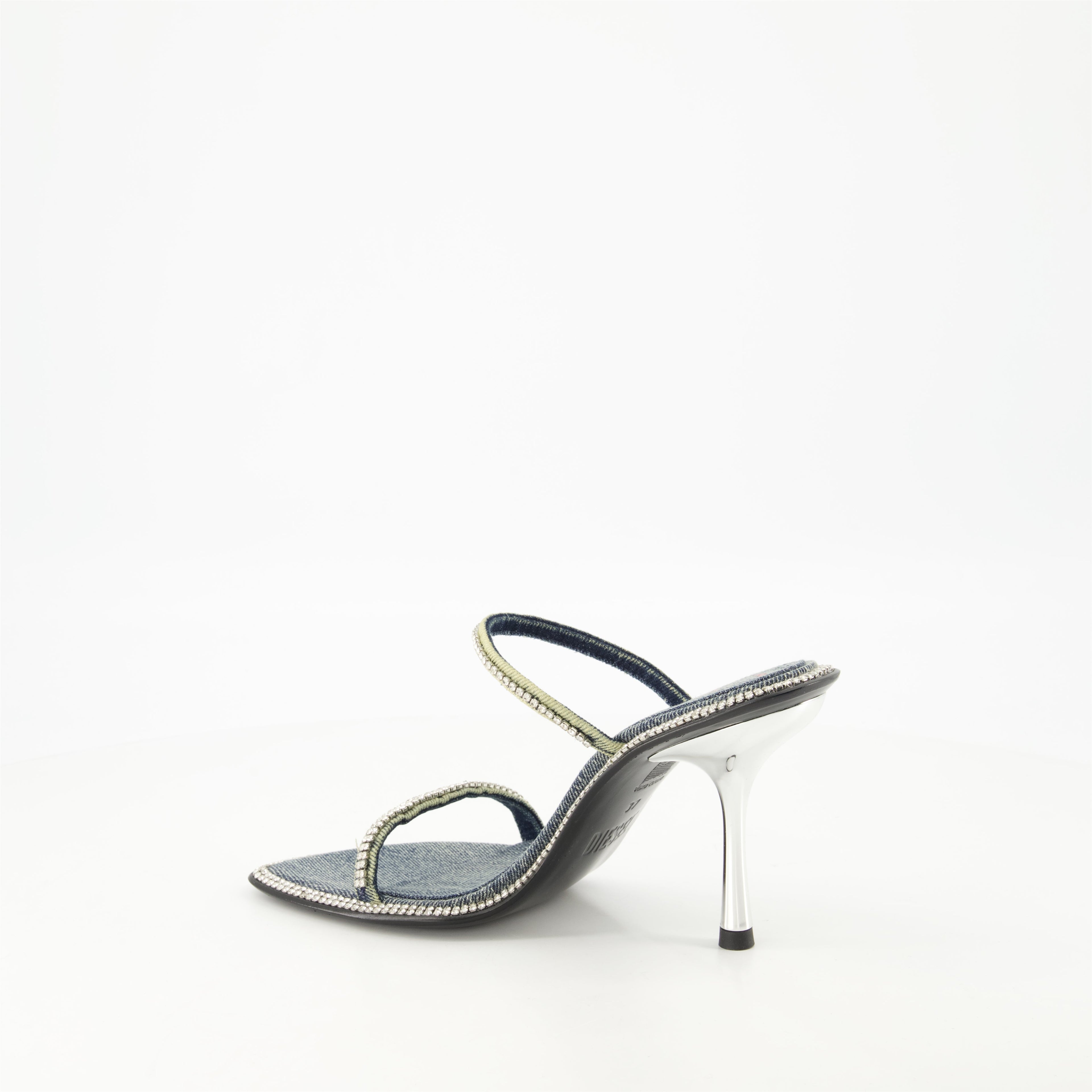 D-havanna Sdl sandals, denim sandals, blue platform sandals, crystal embellished sandals, summer footwear
