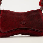 Le Sac Play Clutch, bordeaux leather handbag, magnetic closure clutch, adjustable shoulder strap, sophisticated accessory