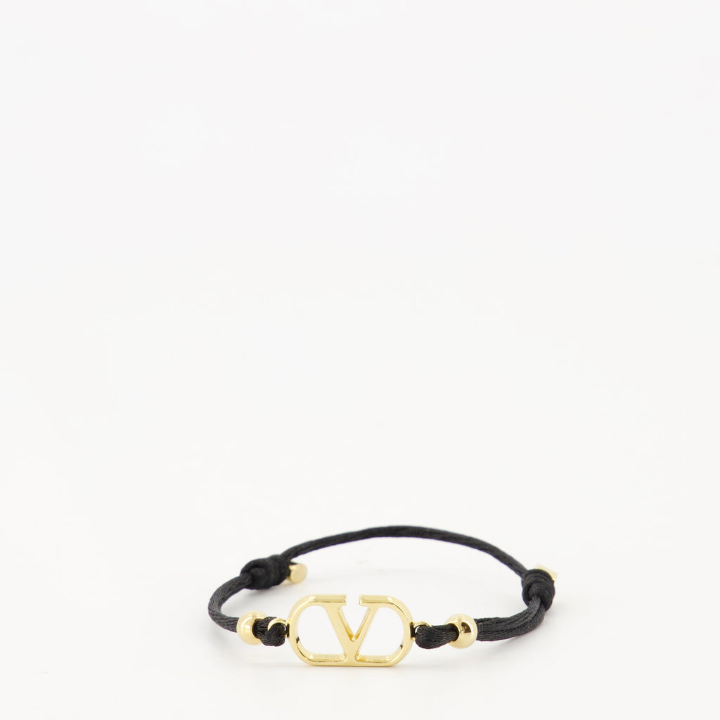 Imagen de la pulsera Vlogo negra de Valentino Garavani para mujeres - Temporada Primavera-Verano 2026 - Vista trasera