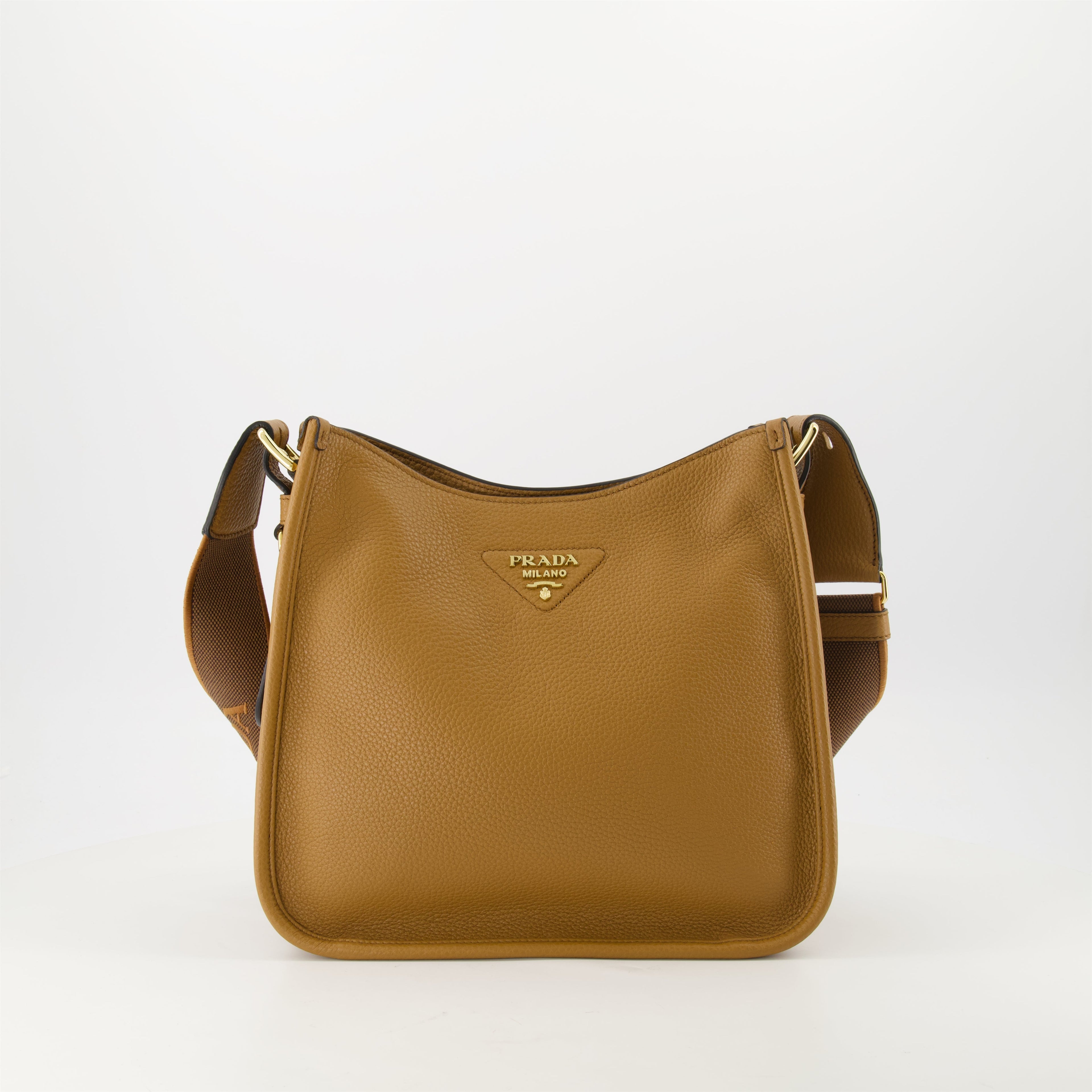 Prada hobo bag, camel leather bag, designer handbag, spring-summer collection, practical luxury accessories