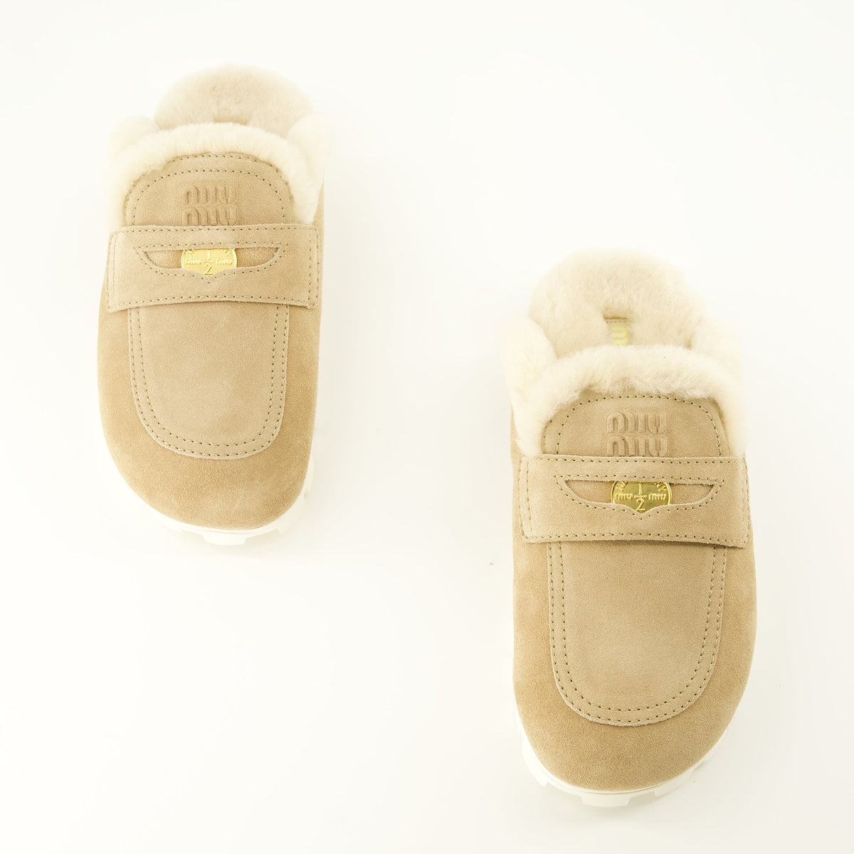 Mulas de Piel de Oveja Beige