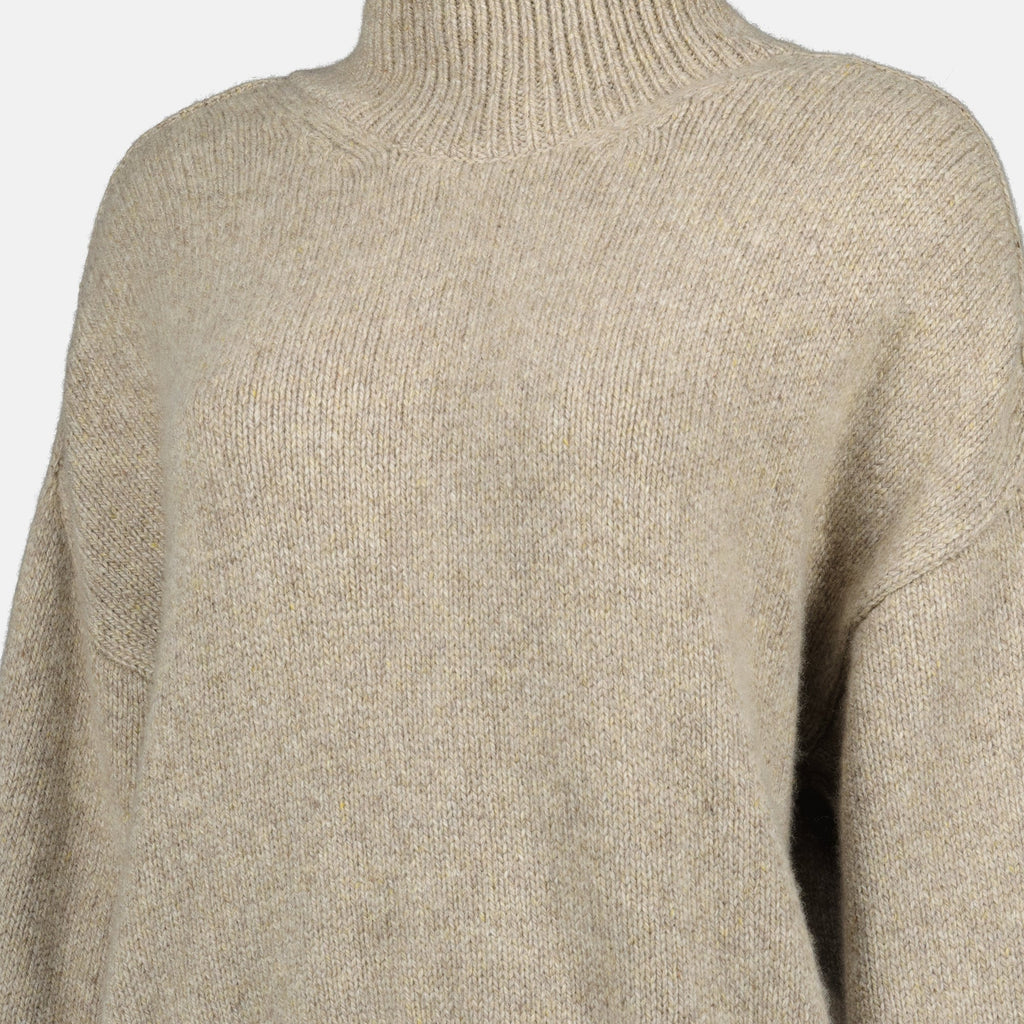 Khaite Willem turtleneck, cashmere sweater, Autumn Winter fashion, beige turtleneck, relaxed fit knitwear