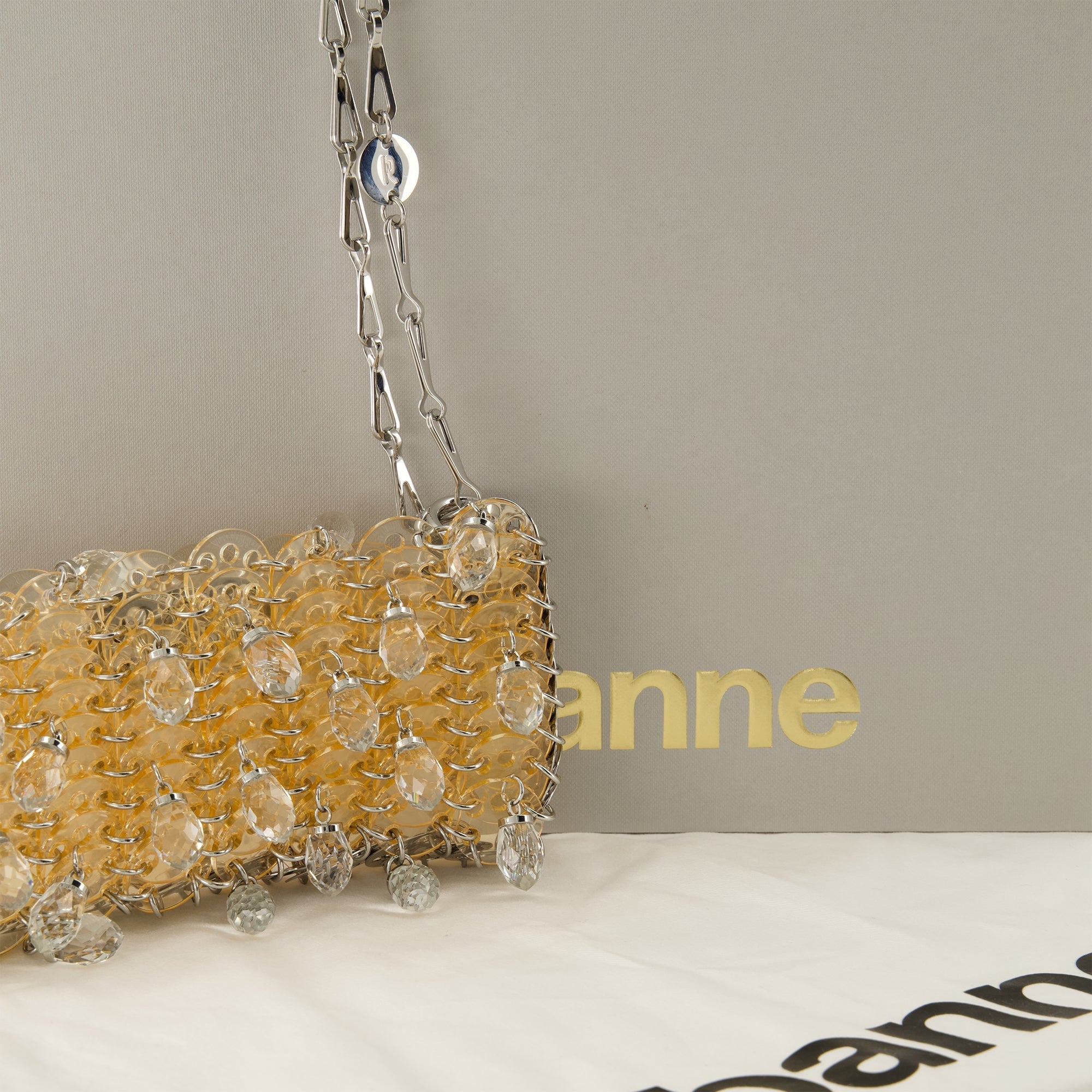 1969 Nano Bag with Golden Crystals - Rabanne - Women | WE IN STYLE