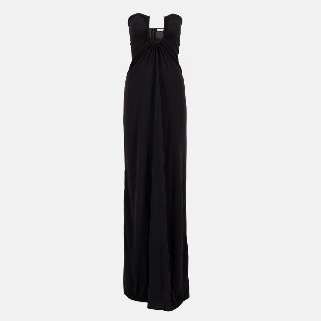 strapless dress, Christopher Esber, black dress, long dress, viscose dress