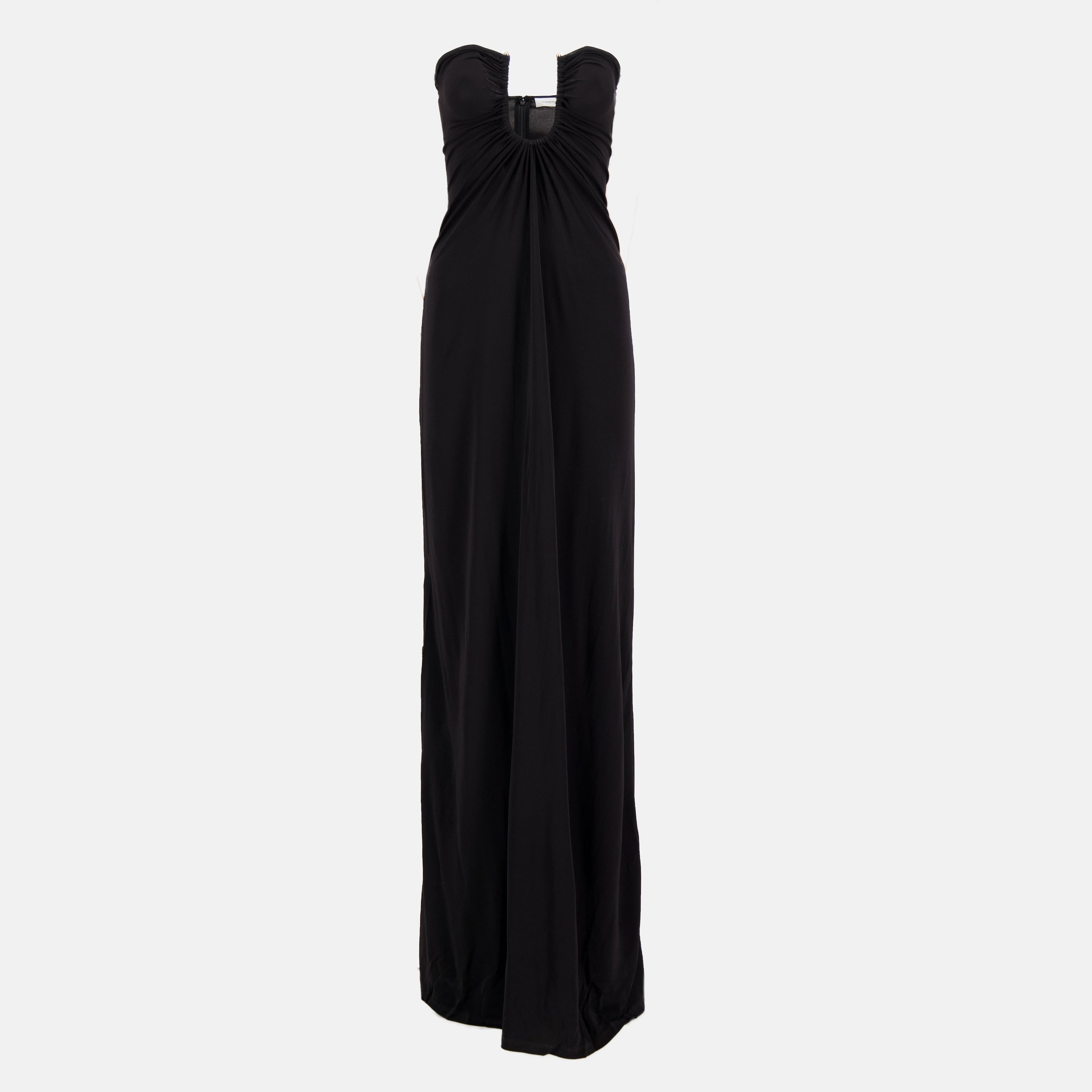 strapless dress, Christopher Esber, black dress, long dress, viscose dress