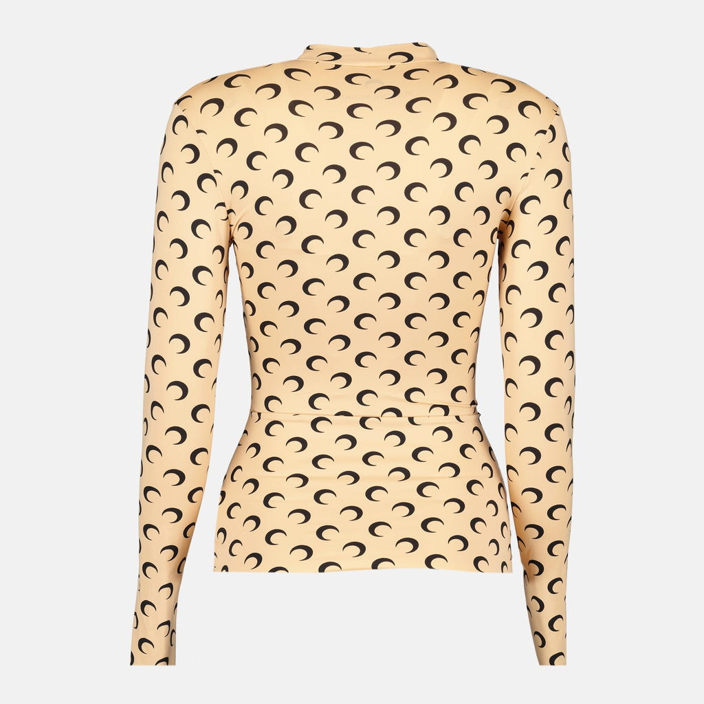 Jersey Moon Top, Marine Serre, Moon print, high collar top, Autumn-Winter 2025
