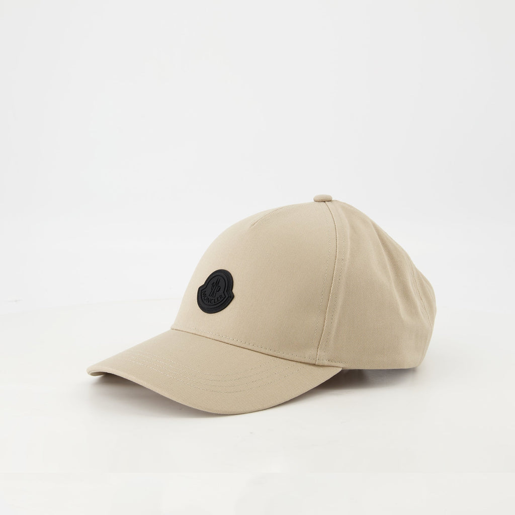 Moncler cap, beige logo cap, black logo accessory, cotton cap, Spring-Summer collection