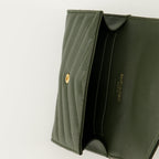 Saint Laurent wallet, Kaki wallet, leather wallet, luxurious accessories, high-end fashion