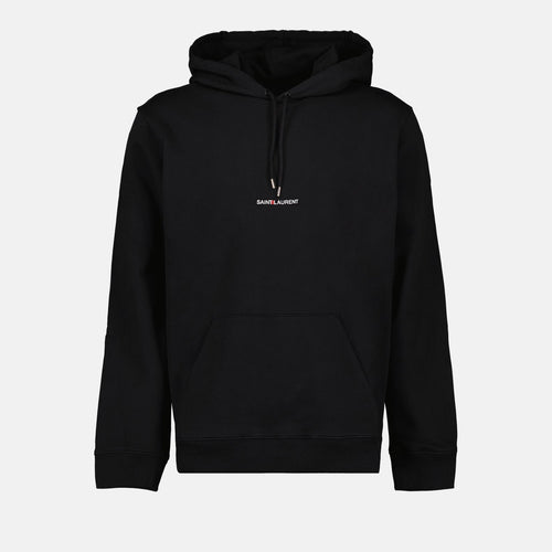 Sweat à Capuche Noir avec Logo