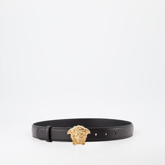 Versace, Medusa Belt, Women’s Luxury Belt, Black Leather Belt, Designer Accessories