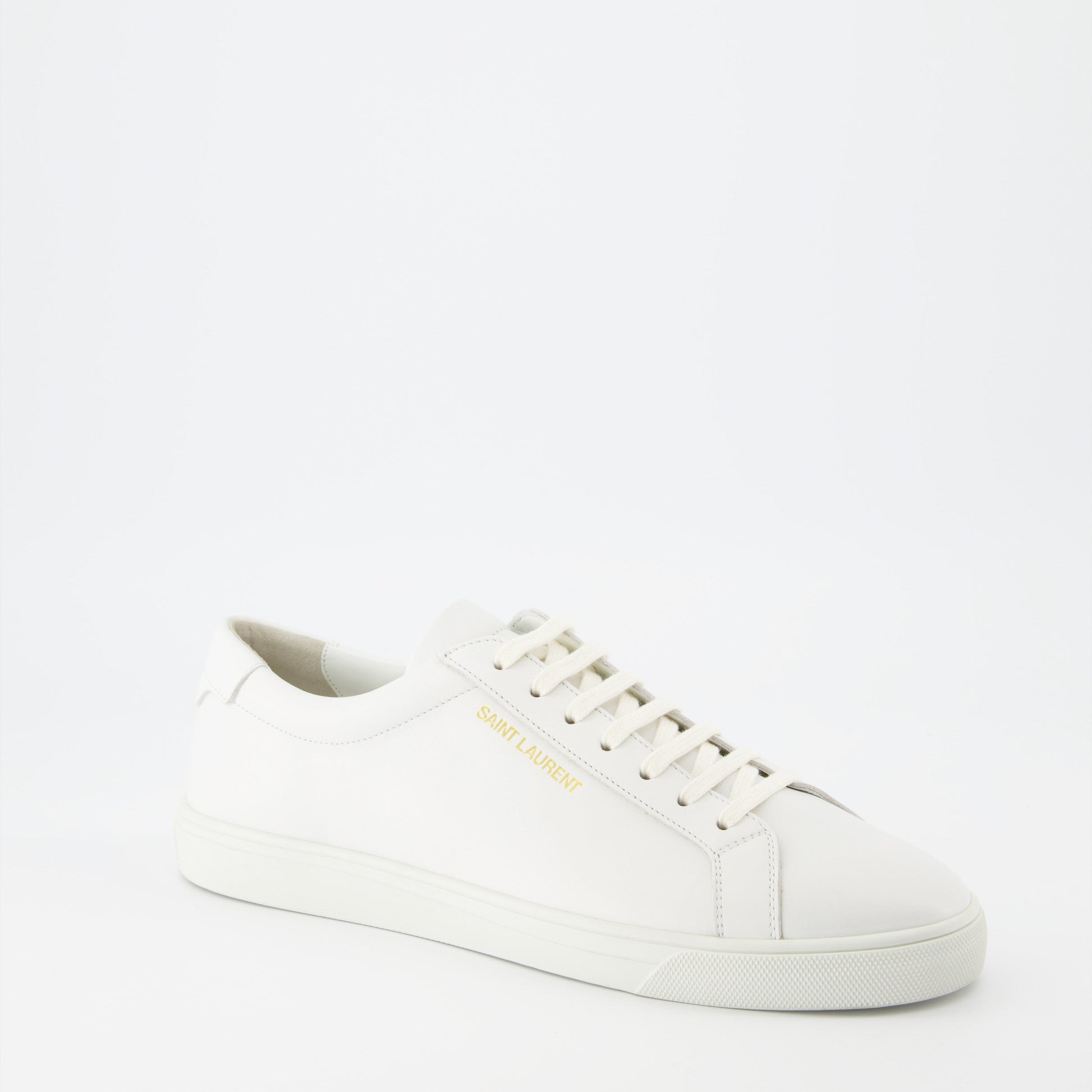 luxury sneakers, white leather sneakers, low-top sneakers, Saint Laurent sneakers, designer footwear