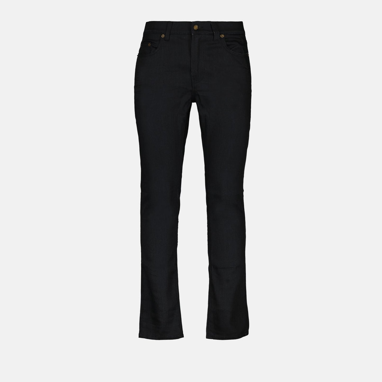 Saint Laurent jeans, black slim-fit jeans, high-end denim, luxury jeans, fashion-forward jeans