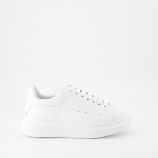 Alexander McQueen sneakers, oversized leather sneakers, white leather sneakers, luxury men's footwear, fashion sneakers