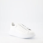 Alexander McQueen sneakers, oversized leather sneakers, white leather sneakers, luxury men's footwear, fashion sneakers