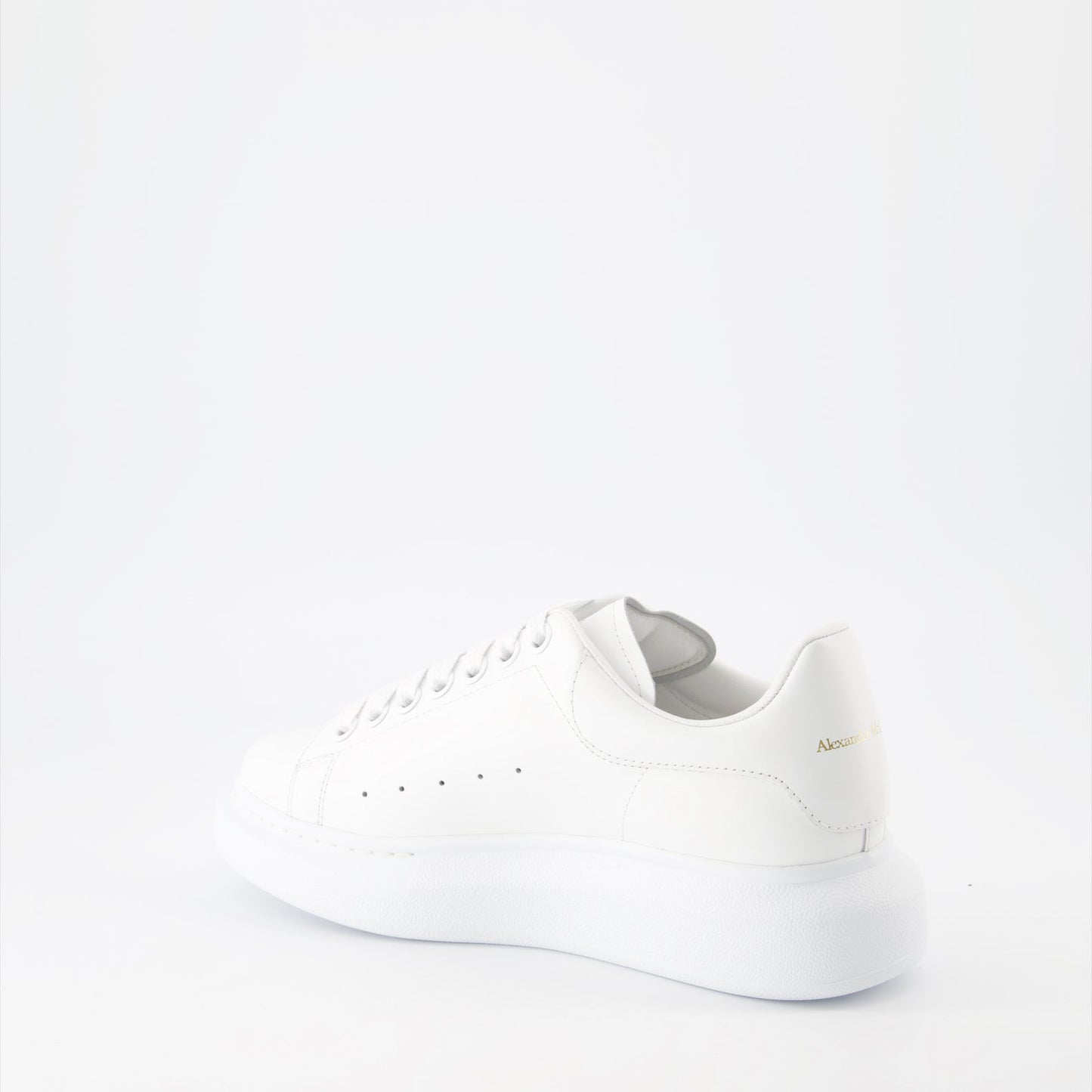 Alexander McQueen sneakers, oversized leather sneakers, white leather sneakers, luxury men's footwear, fashion sneakers