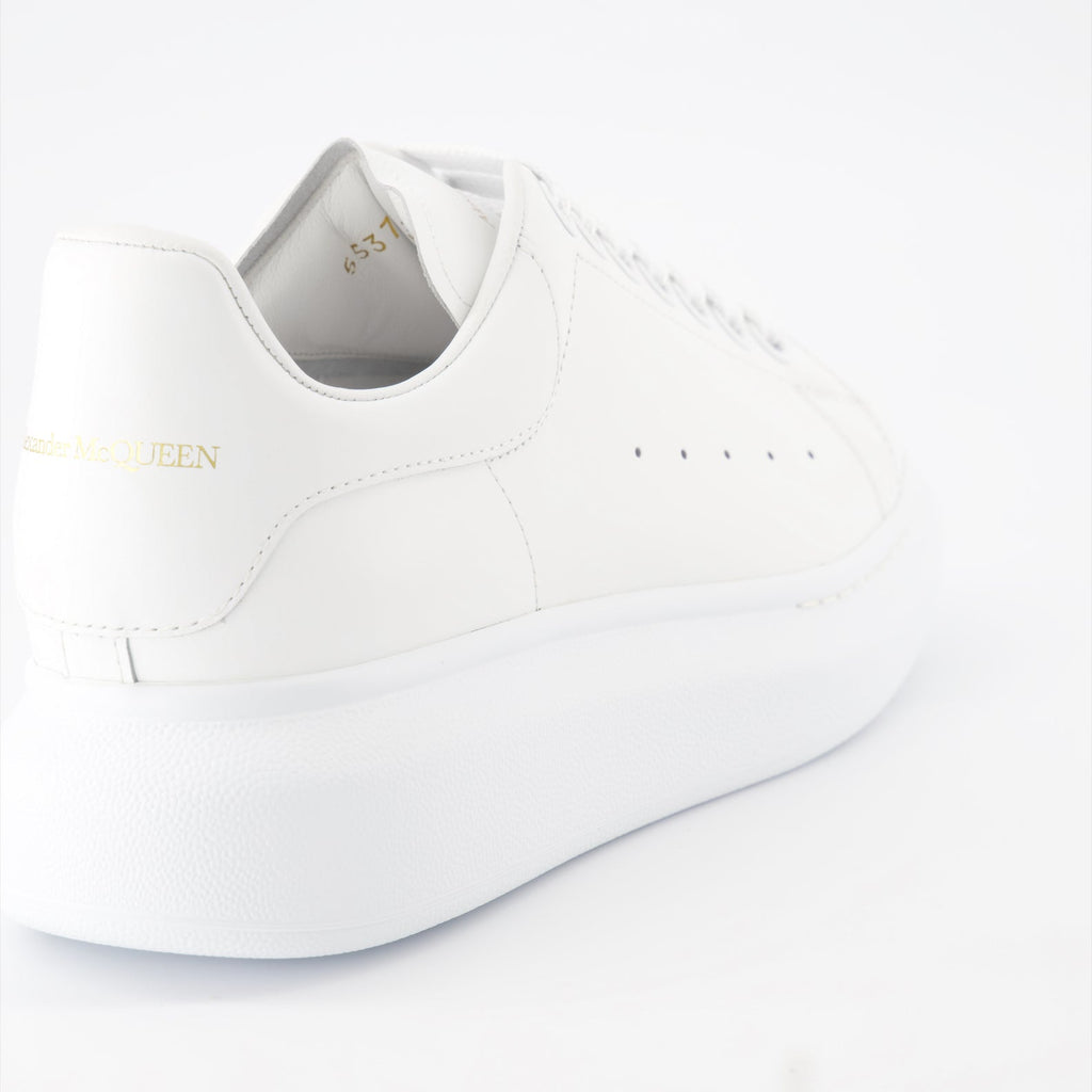 Alexander McQueen sneakers, oversized leather sneakers, white leather sneakers, luxury men's footwear, fashion sneakers