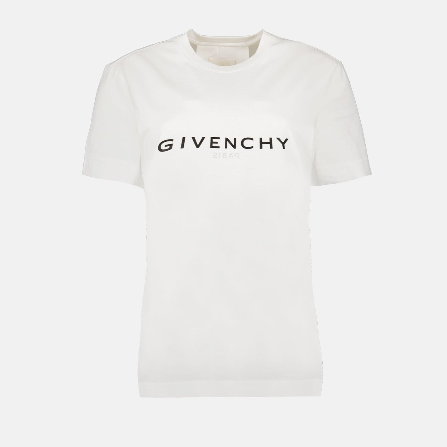 Reversed logo t-shirt, White t-shirt, Givenchy logo, Classic round neck, 4G logo