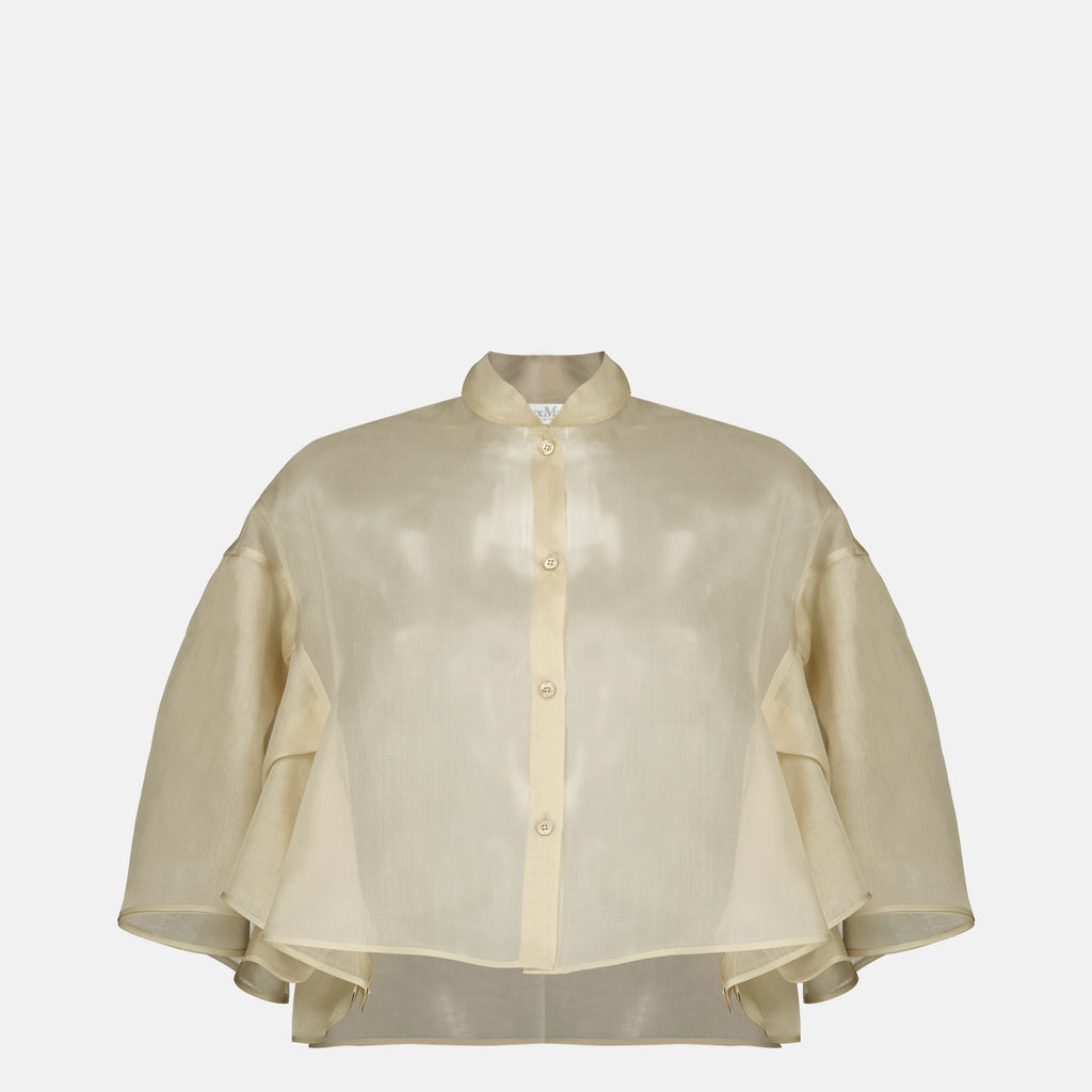 Beige Silk Organza Shirt