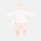 Fendi baby set, rose and white onesie, luxury baby clothes, designer baby wear, children’s fashion