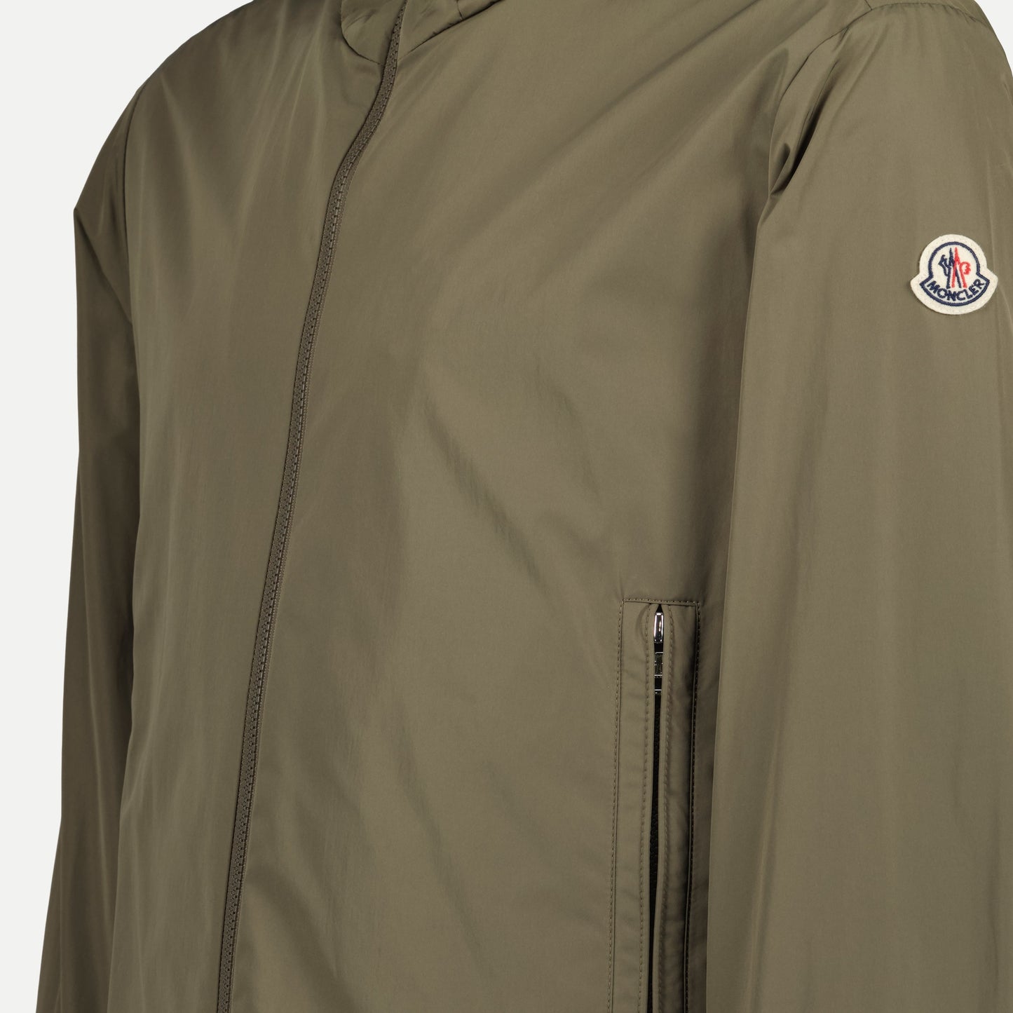 Moncler jacket, khaki jacket, nylon blend jacket, Spring-Summer 2024, versatile outerwear