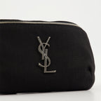 Saint Laurent waist bag, black nylon bag, adjustable strap bag, luxury accessories, Cassandre collection
