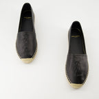 Image des espadrilles en cuir Cassandre de Saint Laurent pour femmes - Saison Printemps-Été 2025 - Vue de paire de dessus