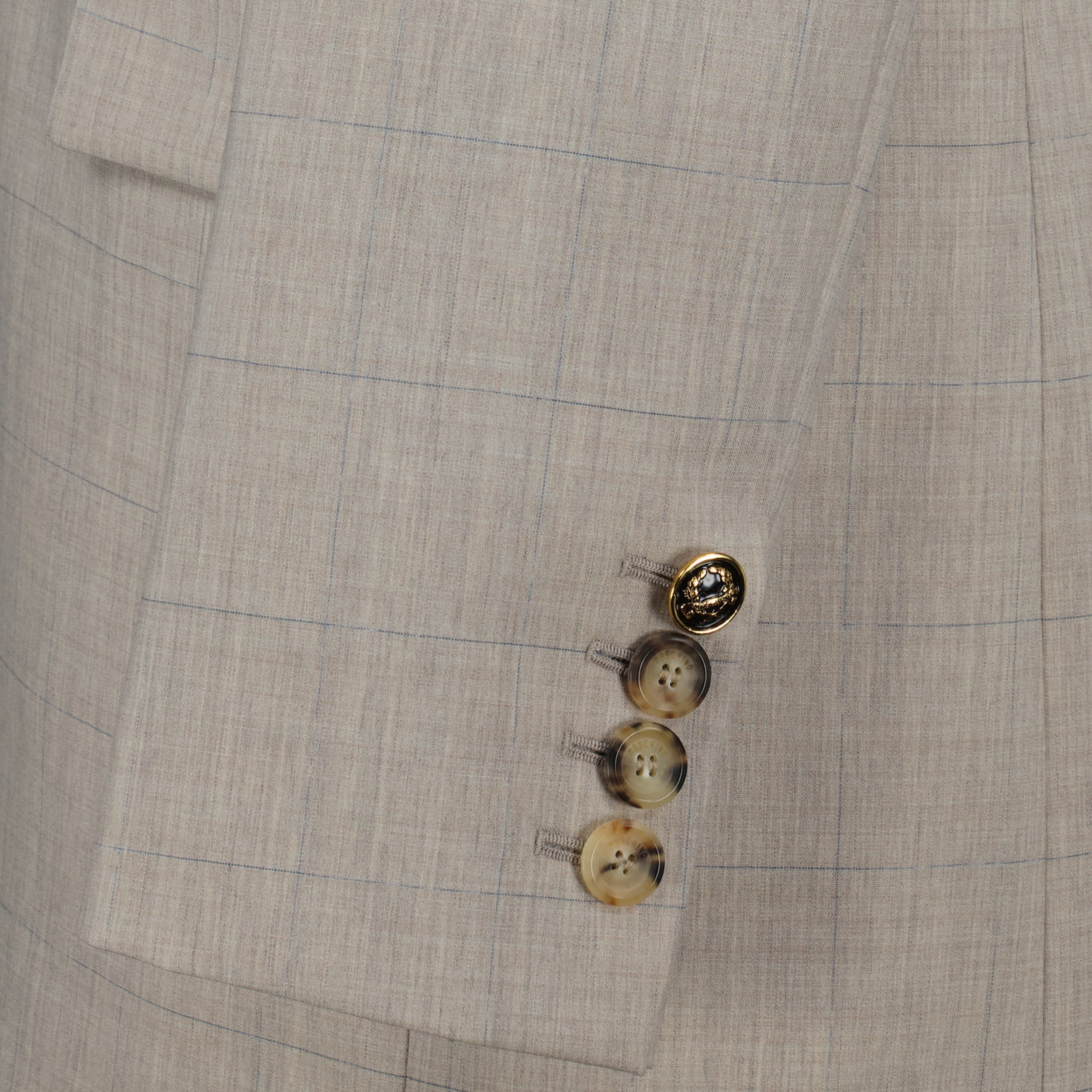 Beige Checkered Blazer