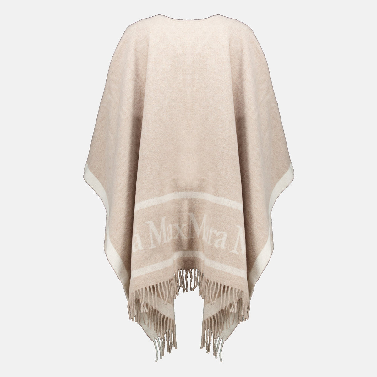 Beige Wool Poncho