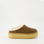 Image of Beige Fur-Lined Mules by Prada for Women - Season Autumn-Winter 2025 - Right Side View