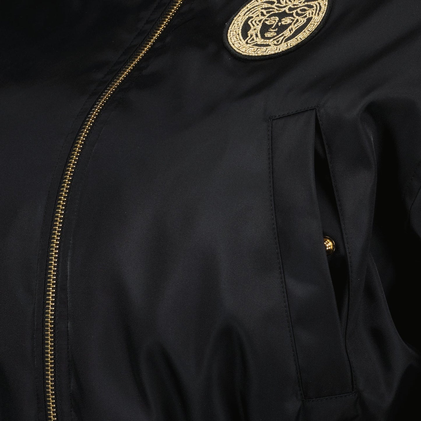 Versace bomber jacket, reversible jacket, luxury nylon jacket, black bomber, autumn-winter 2024 fashion