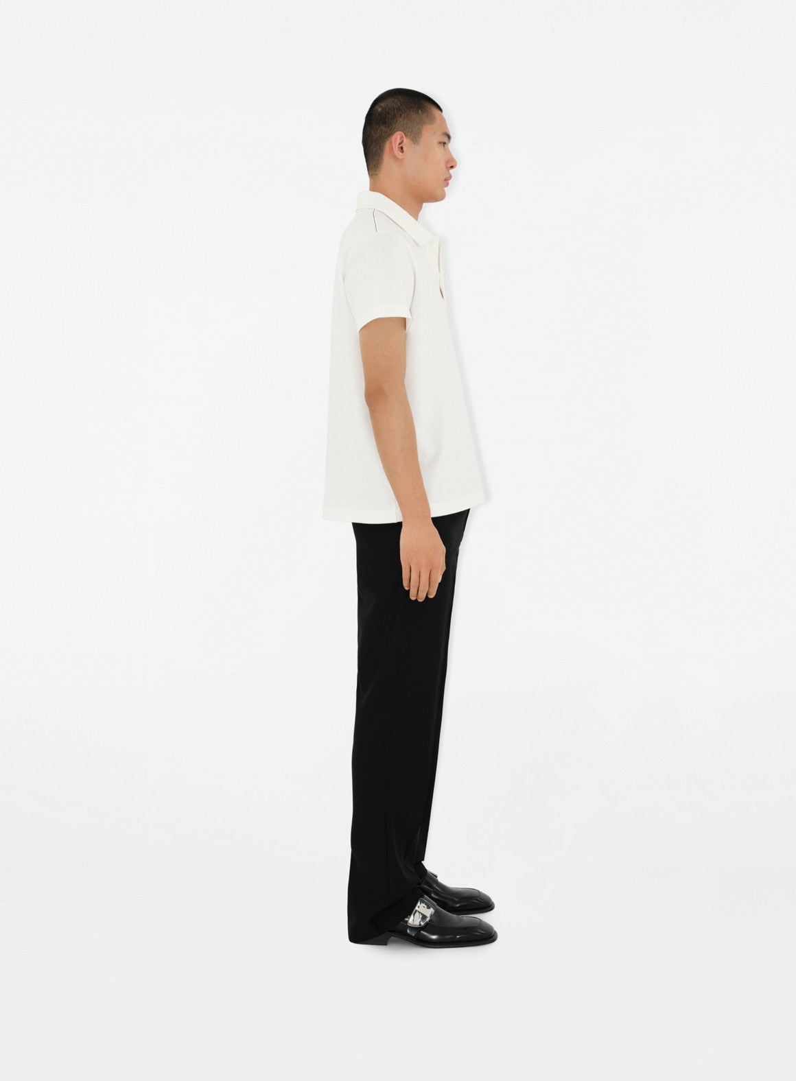 Burberry polo, EKD Cavalier, white cotton polo, luxury menswear, Spring-Summer 2024