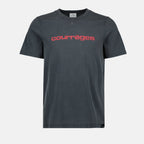 Imagen de la camiseta con logo desgastado de Courrèges para hombres - Temporada Primavera-Verano 2025 - Vista Frontal