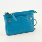 Cartera City en Cuero Azul