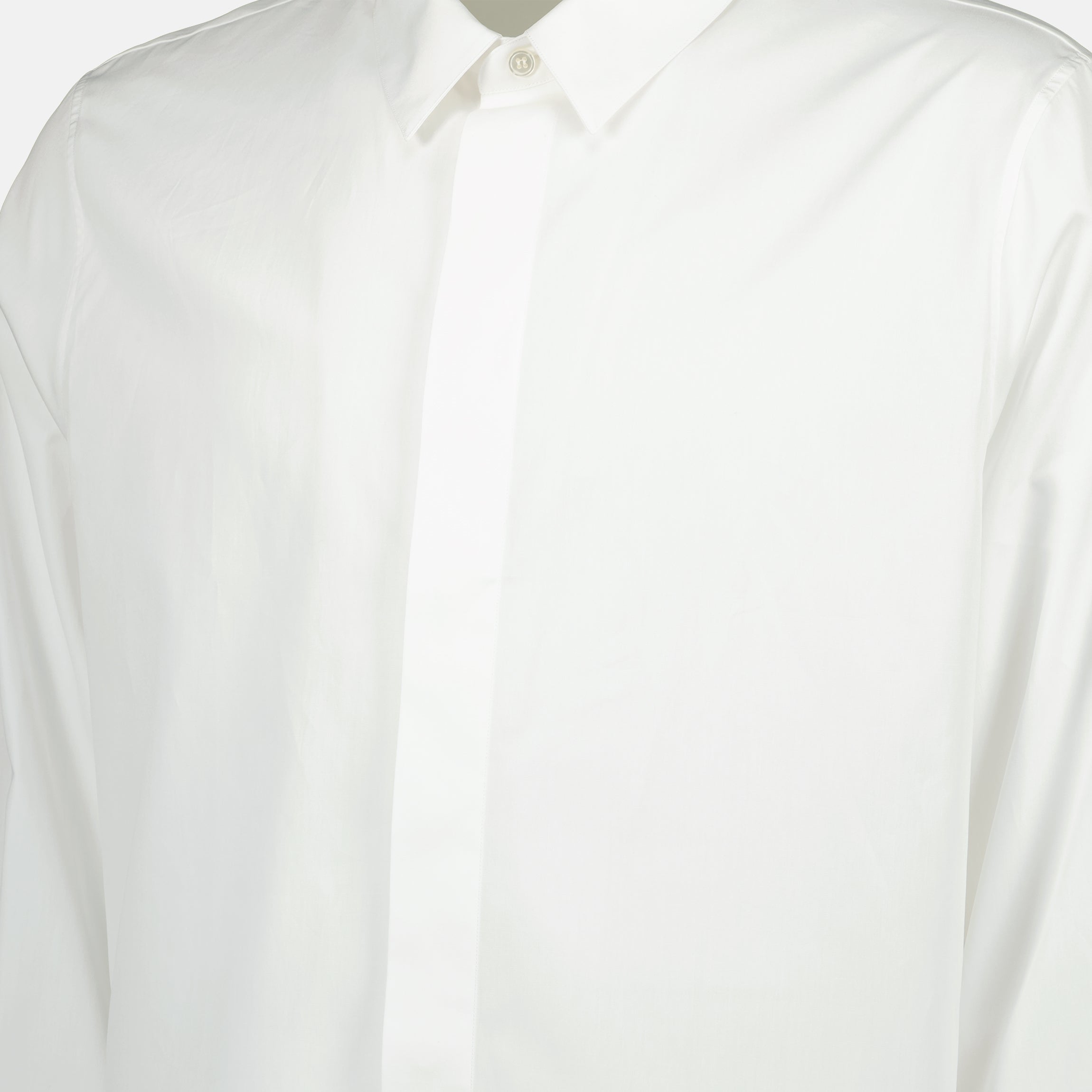 Saint Laurent shirt, Cotton poplin shirt, White shirt, Fashion shirt, Men's shirt